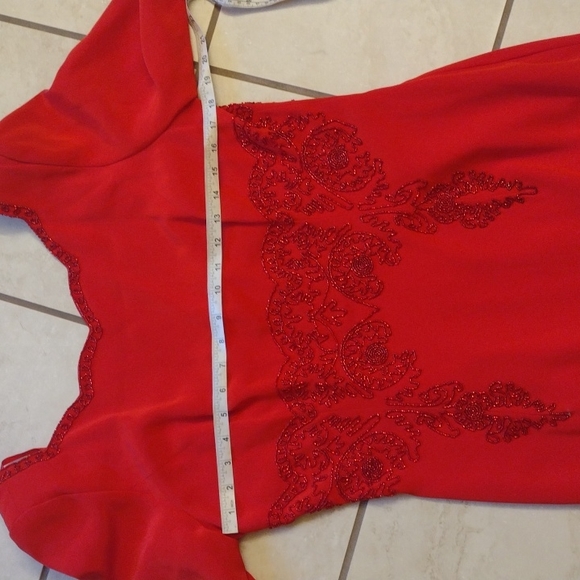 NWT beaded Ruby Red Niteline Della Roufogali dress - Picture 9 of 14